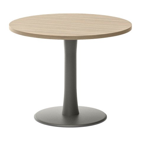 Table ronde Opale 100 cm orme et pied tulipe gris ombre