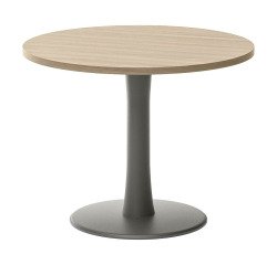 Tafelblad Opale 100 cm essenhout en schaduwgrijs tulpvoet