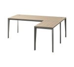Bureau de direction d'angle Opale orme pied gris