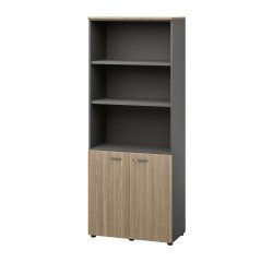 High Opal Library l86 x h216 cm anthracite body low swinging door elm