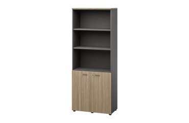 High Opal Library l86 x h216 cm anthracite body low swinging door elm