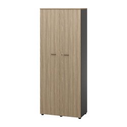 Schrank Opale  L 86 x H 216 cm Anthrazit-Korpus Schwingtüren Eiche