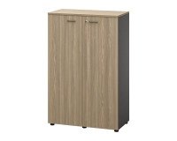 Half high Opale wardrobe W 86 x H 133 cm anthracite body with swinging doors elm