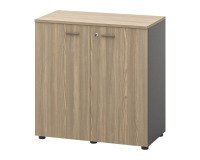 Schrank Opale T 86 x H 88 cm anthrazitfarbenes Gehäuse Schwingtüren Ulme