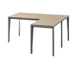 Bureau de direction d'angle Opale orme pied gris