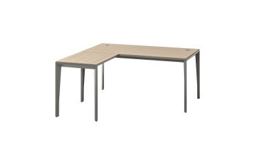 Eckbüro Opale L 160 x T 160 cm Erle graues Gestell