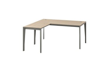 Hoekbureau Opale L 160 x D 160 cm essen met grijs onderstel