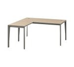 Bureau de direction d'angle Opale orme pied gris