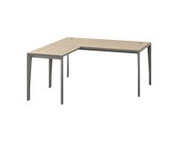 Corner desk Opale L 160 x W 160 cm elm gray feet