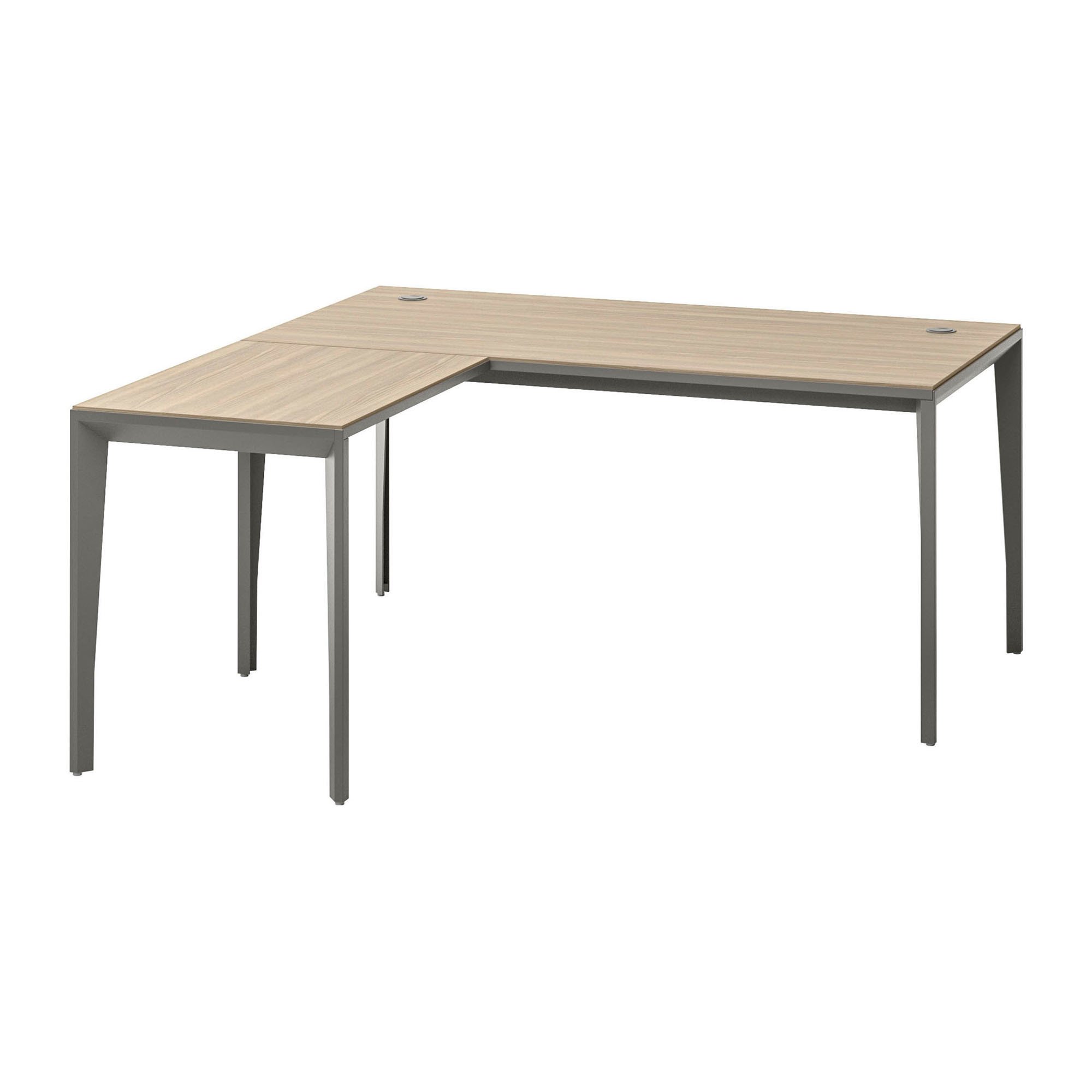 Bureau de direction d'angle Opale orme pied gris