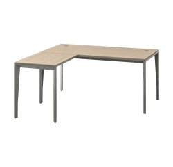 Corner desk Opale L 160 x W 160 cm elm gray feet
