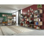 Libreria componibile Doe l 90 x p 44 cm 4 ripiani bimateriale metallo-melaminico con 2 fianchi terminali
