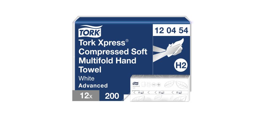 Folded hand towels Tork H2 compressed Tork Xpress Advanced - 2400 pack