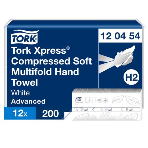 Essuie-mains pliés Tork H2 compressés Tork Xpress Advanced - Sachet de 2400