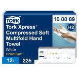 Essuie-mains pliés Tork H2 compressés Tork Xpress doux Premium - Sachet de 2700