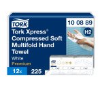 Essuie-mains pliés Tork H2 compressés Tork Xpress doux Premium - Sachet de 2700
