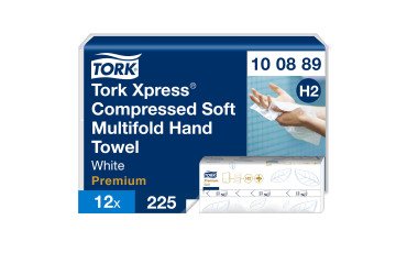 Essuie-mains pliés Tork H2 compressés Tork Xpress doux Premium - Sachet de 2700