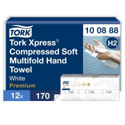 Hand towels folded Tork H2 compressed Tork Xpress soft Premium - Pack of 2040