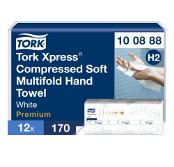Essuie-mains pliés Tork H2 compressés Tork Xpress doux Premium - Sachet de 2040