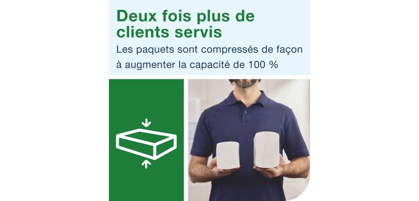 Essuie-mains pliés Tork H2 compressés Tork Xpress doux Premium - Sachet de 2700