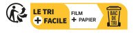 L'Info-tri permet de mieux trier les produits et emballages, grâce à une indication claire et précise sur l'endroit où les déposer (bac de tri, déchèterie, point de collecte, magasin…).