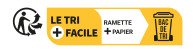 L'Info-tri permet de mieux trier les produits et emballages, grâce à une indication claire et précise sur l'endroit où les déposer (bac de tri, déchèterie, point de collecte, magasin…).