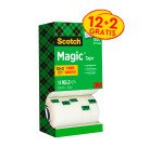 Confezione convenienza 12+2 omaggio Nastro adesivo Scotch Magic 810 19 mm x 33 m trasparente