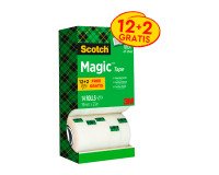 Confezione convenienza 12+2 omaggio Nastro adesivo Scotch Magic 810 19 mm x 33 m trasparente