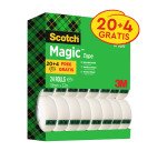 Confezione convenienza 20+4 in omaggio Nastro adesivo Scotch Magic 19 mm x 33 m trasparente