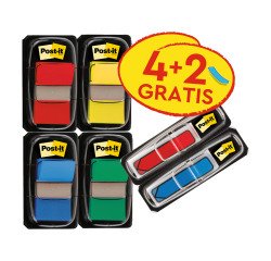 Index Post-it I680-P6 Assortiti senza rigatura 25,4 x 43,2 mm 2,54 x 4,32 cm 70 g/m² 4 da 50 segnapagina