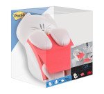 Dispenser Post-it Gatto Bianco + Post-it Super Sticky Rosso rubino 76 x 76 mm