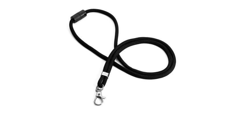 Cinta textil negro reciclada Durable con mosquetón - paquete de 10