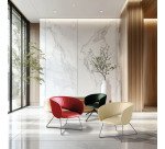 Poltrona ospite Maui con base in metallo a slitta