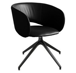 Poltrona ospite Maui con base in acciaio grevole