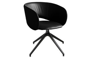 Poltrona ospite Maui con base in acciaio grevole