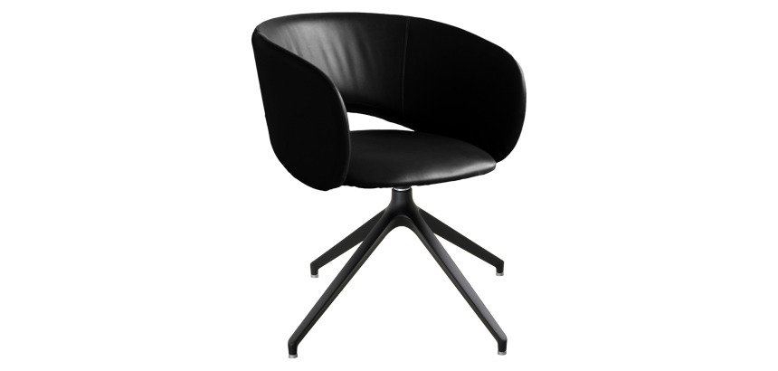 Poltrona ospite Maui con base in acciaio grevole