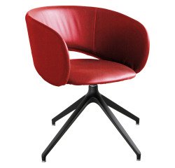 Poltrona ospite Maui con base in acciaio grevole