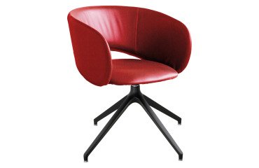 Poltrona ospite Maui con base in acciaio grevole