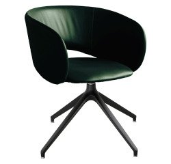 Poltrona ospite Maui con base in acciaio grevole