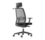 Seduta ergonomica Wink con poggiatesta colore nero