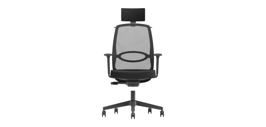 Seduta ergonomica Wink con poggiatesta colore nero