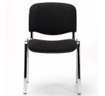 Chaise de Conférence dossier et assise tissu noir pieds chrome - reconditionné