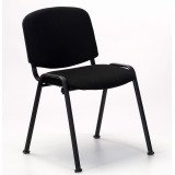 Chaise de Conférence dossier et assise tissu noir pieds noir - reconditionné