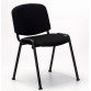 Chaise de Conférence dossier et assise tissu noir pieds noir - reconditionné