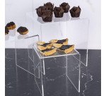 Espositore - Stand - Supporto - Set da 3 piedistallo in acrilico trasparente - Espositore a ponte