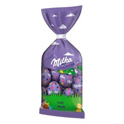 Milka oeufs de Pâques en chocolat au lait alpin - sachet de 12/13 pièces
