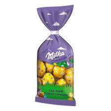 Milka oeufs de Pâques en chocolat - lait praliné croquant- sachet de 12/13 pièces