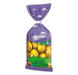 Milka œufs de Pâques en chocolat au lait praliné croquant- sachet de 100 g