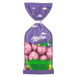 Milka oeufs de Pâques en chocolat tendre au lait - sachet de 12/13 pièces