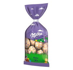 Milka oeufs de Pâques en chocolat blanc - Sachet de 100 g